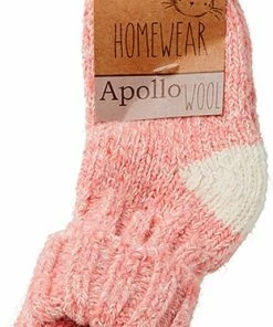 Apollo | Baby Huissokken Wol | 2-Pak | Roze/Grijs | 19/22 | Slofsokken Baby | Baby Sokjes | Warme Sokken Kind -Sophie Shop 430x840 2