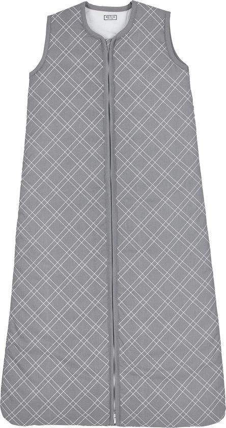Meyco Double Diamond Winter Baby Slaapzak Gevoerd - 70 Cm - Grijs 3 Meyco Double Diamond Winter Baby Slaapzak Gevoerd - 70 Cm - Grijs