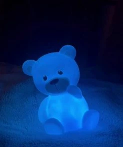 Merkloos Nachtlampje Beer Voor Kinderen - Alle Kleuren - Blauwe Beer