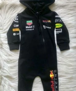 Merkloos Fan Edition Red Bull Racing F1 Anarok Jumpsuit | EU74/80 6-9 Maanden | Max Verstappen 1 | 100% Bio-cotton | In Gift Box