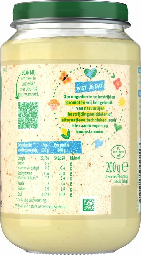 Olvarit Fruithapje 8+ Maanden Peer Appel Zuivel- 6 X 200g 11 Olvarit Fruithapje 8+ Maanden Peer Appel Zuivel- 6 X 200g - Afbeelding 9