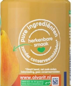 Olvarit Fruithapje 6+ Maanden - Peer Appel Abrikoos - 6 X 200g -Sophie Shop 477x840