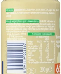 Olvarit Fruithapje 6+ Maanden - Banaan Appel Zuivel - 6 X 200g -Sophie Shop 481x840 1