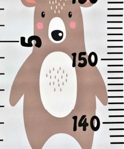 MINIIYOU Groeimeter Babykamer Kinderkamer Beer - Canvas - Hout - 200x20 Cm - Decoratie Meetlint - Wanddecoratie -Sophie Shop 491x840