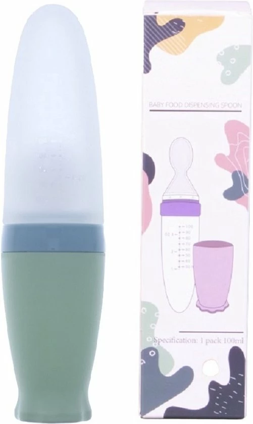 LB Baby Knijpfles - Baby Knijpfles Met Lepel - 90ml - Blauw - Feeding Spoon - Flesje Met Lepel - Knijpfles - Silicone - Babyfles - Groen 3 LB Baby Knijpfles - Baby Knijpfles Met Lepel - 90ml - Blauw - Feeding Spoon - Flesje Met Lepel - Knijpfles - Silicone - Babyfles - Groen