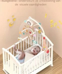 Happy World X Super Mama Club® Muziekmobiel - Muziekmobiel Baby - Babymobiel - Muziekhanger - Muziekmobiel Box - Kleur: Perzikroze -Sophie Shop 503x840 1