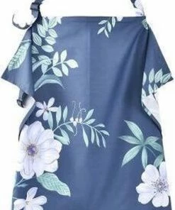 Merkloos Voedingsdoek - Borstvoedingsdoek - Blauw Gebloemd