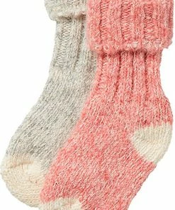Apollo | Baby Huissokken Wol | 2-Pak | Roze/Grijs | 19/22 | Slofsokken Baby | Baby Sokjes | Warme Sokken Kind -Sophie Shop 531x840 1