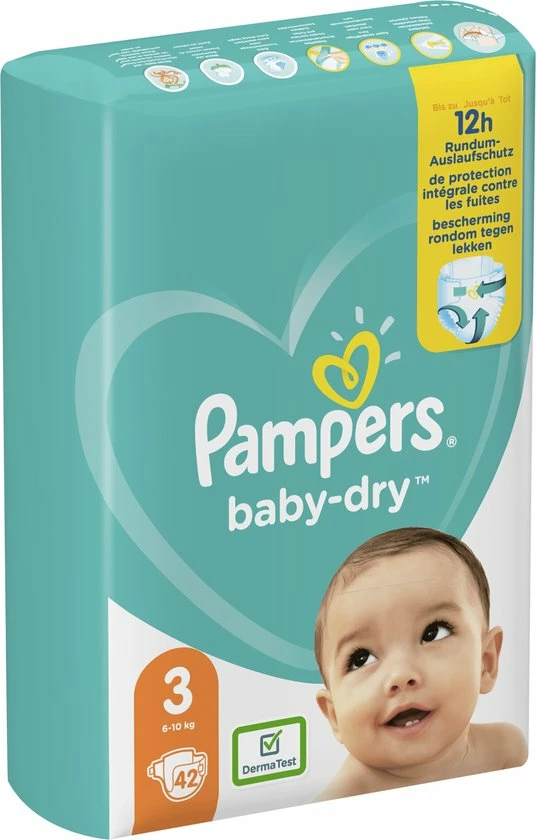 Pampers Baby Dry Maat 3 - 42 Luiers 4 Pampers Baby Dry Maat 3 - 42 Luiers - Afbeelding 2