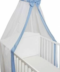 Slaaptextiel Baby Sluier Strik Blauw - Baby Hemeltjes - Baby Klamboe Voor Wieg En Ledikant