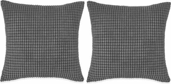 VidaXL Sierkussenset 60x60 Cm Velours Zwart 2-delig 5 VidaXL Sierkussenset 60x60 Cm Velours Zwart 2-delig - Afbeelding 3