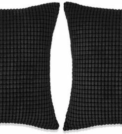 VidaXL Sierkussenset 60x60 Cm Velours Zwart 2-delig