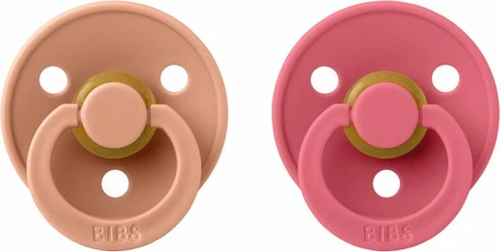 Bibs Fopspeen - Maat 1 0-6 Maanden - 2 Stuks - Coral - Peach 3 Bibs Fopspeen - Maat 1 0-6 Maanden - 2 Stuks - Coral - Peach
