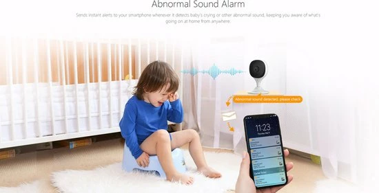 Imou Babyfoon Met Camera - Met App - Geluid En Bewegingsdetectie - 32 Gb SD Card - Nactvisie - Full HD - Wifi - Wit 9 Imou Babyfoon Met Camera - Met App - Geluid En Bewegingsdetectie - 32 Gb SD Card - Nactvisie - Full HD - Wifi - Wit - Afbeelding 7