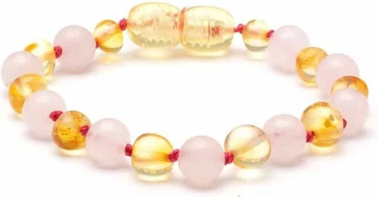 Rozenkwarts En Barnsteen Armband Baby - Helpt Bij Doorkomende Tandjes - Slaapkops 3 Rozenkwarts En Barnsteen Armband Baby - Helpt Bij Doorkomende Tandjes - Slaapkops