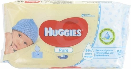 Huggies Billendoekjes Babydoekjes Pure - 56 Stuks 4 Huggies Billendoekjes Babydoekjes Pure - 56 Stuks - Afbeelding 2