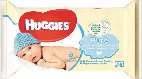 Huggies Billendoekjes Babydoekjes Pure - 56 Stuks 3 Huggies Billendoekjes Babydoekjes Pure - 56 Stuks