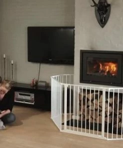 BabyDan Traphek Haardbeschermer Flex M 90-146 Cm Metaal Wit -Sophie Shop 550x309 37