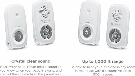 Motorola Nursery Babyfoon - AM21 Audio - Wit - Audio Observatie - Hooggevoelige Microfoon - ECO Modus - DECT Technologie - Tot 300 Meter 10 Motorola Nursery Babyfoon - AM21 Audio - Wit - Audio Observatie - Hooggevoelige Microfoon - ECO Modus - DECT Technologie - Tot 300 Meter - Afbeelding 8