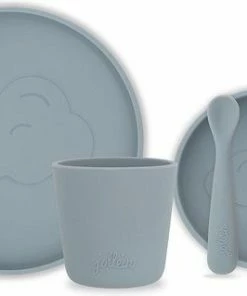 Jollein Kinderserviesset Siliconen 4-delig - Storm Grey -Sophie Shop 550x319