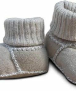 WOOOL® Schapenvacht Slofjes - Baby - Beige (20/21) 100% Echt Leer En Schapenwol - ECO+