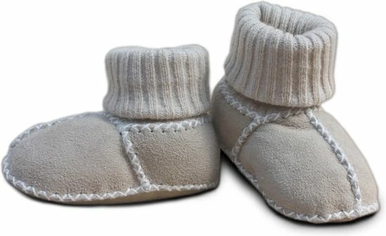 WOOOL® Schapenvacht Slofjes - Baby - Beige (20/21) 100% Echt Leer En Schapenwol - ECO+ 3 WOOOL® Schapenvacht Slofjes - Baby - Beige (20/21) 100% Echt Leer En Schapenwol - ECO+