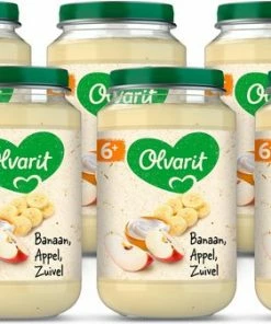 Olvarit Fruithapje 6+ Maanden - Banaan Appel Zuivel - 6 X 200g