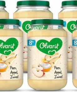Olvarit Fruithapje 8+ Maanden Peer Appel Zuivel- 6 X 200g