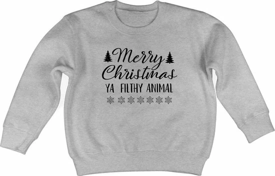 Merkloos Little Koekies - Foute Kids Kersttrui - Merry Christmas Ya Filthy Animal - Maat 98 - Voor Jongens En Meisjes - Foute Kerst 3 Merkloos Little Koekies - Foute Kids Kersttrui - Merry Christmas Ya Filthy Animal - Maat 98 - Voor Jongens En Meisjes - Foute Kerst
