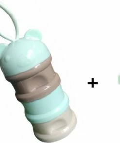 Bob Online ™ – Groen Beer – Melkpoeder Doseerdoosje + Rietje – BPA-vrij – Melkpoeder Toren – Melkpoedertoren – Milk Powder Tower – Milk Powder Dispenser – Green – Bewaar Bakjes – Reisbox – Bewaardoosje – Herbruikbaar Rietje – Baby Training Straw