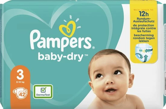 Pampers Baby Dry Maat 3 - 42 Luiers 14 Pampers Baby Dry Maat 3 - 42 Luiers - Afbeelding 12