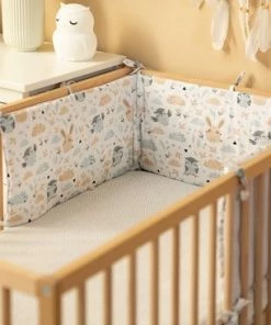 Sensillo Baby Bedbumper - Bedomrander - Anti Stootrand Ledikant - Bed Zijbeschermers - 180x30cm - Wafel Grijs Uiltjes -Sophie Shop 550x366 168