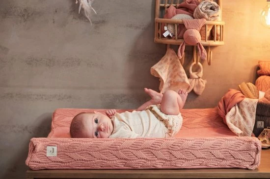 Jollein Aankleedkussenhoes Spring Knit 50x70cm - Rosewood 8 Jollein Aankleedkussenhoes Spring Knit 50x70cm - Rosewood - Afbeelding 6