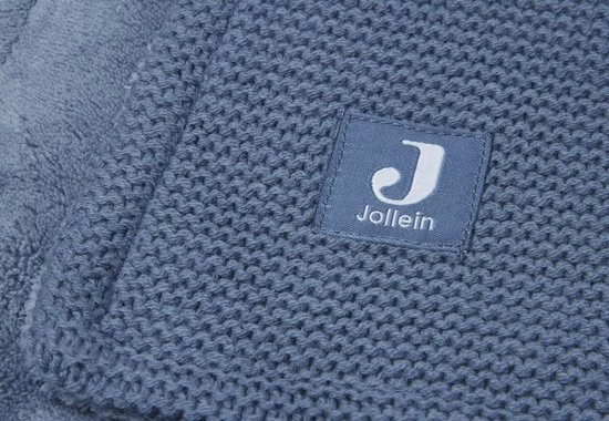 Jollein Baby Deken Ledikant 100x150cm Basic Knit - Jeans Blue/Fleece 5 Jollein Baby Deken Ledikant 100x150cm Basic Knit - Jeans Blue/Fleece - Afbeelding 3