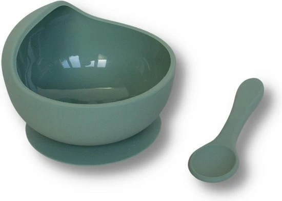 Kids Cultures | Baby Servies | Baby Bordje Met Zuignap Inclusief Lepel | Kinderbord | Groen 4 Kids Cultures | Baby Servies | Baby Bordje Met Zuignap Inclusief Lepel | Kinderbord | Groen - Afbeelding 2