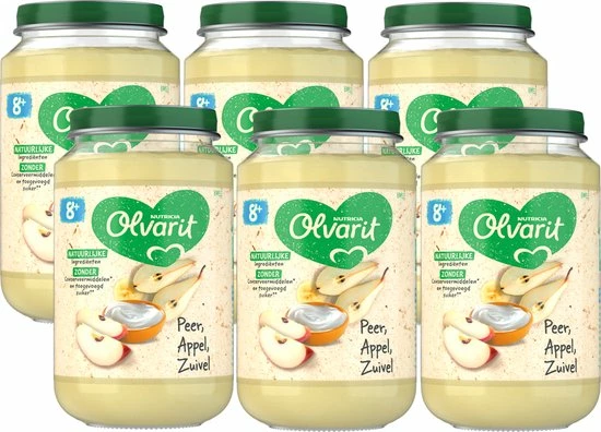 Olvarit Fruithapje 8+ Maanden Peer Appel Zuivel- 6 X 200g 13 Olvarit Fruithapje 8+ Maanden Peer Appel Zuivel- 6 X 200g - Afbeelding 11
