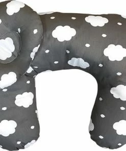 Cabino Voedingskussen Wolken Grijs Wit