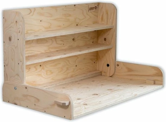 Wandcommode & Bureau - Medium- Greep Zwart Leer - Compact - Opklapbaar- Gecertificeerd - Babywoods 7 Wandcommode & Bureau - Medium- Greep Zwart Leer - Compact - Opklapbaar- Gecertificeerd - Babywoods - Afbeelding 5