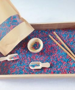 Merkloos Speelbak Set - Unicorn - Incl. Rijst En Accessoires - Montessori Sensorisch Open-ended - Zand Speelzand Sensory Speelrijst Fijne Motoriek - Bak Basisset Sensomotorisch Loose Parts Open End Play - Sinterklaas Cadeau Lijstje