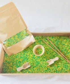 Merkloos Speelbak Set - Spring - Incl. Rijst En 2 Schepjes - Montessori Sensorisch Open-ended - Zand Speelzand Sensory Speelrijst Fijne Motoriek - Bak Basisset Sensomotorisch Loose Parts Open End Play - Sinterklaas Cadeau Lijstje -Sophie Shop 550x412 49