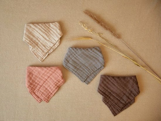 Jollein Slab Bandana - Wrinkled - Chestnut - 2 Stuks 10 Jollein Slab Bandana - Wrinkled - Chestnut - 2 Stuks - Afbeelding 8