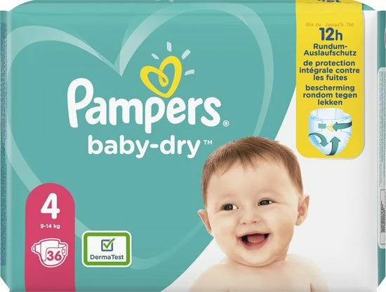 4x Pampers Baby Dry Luiers Maat 4 36 Stuks 9 4x Pampers Baby Dry Luiers Maat 4 36 Stuks - Afbeelding 7