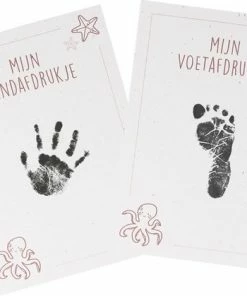 Great Memories Inktafdruksetje Baby (2 Stuks) Met Bijpassende Kaartjes Octopus - Handafdruk Baby En Voetafdruk Baby - Zwarte Inktafdruk Zonder Vies Te Worden - Inkt Afdruk Baby -Sophie Shop 550x419 6