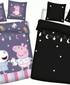 Aymax Peppa Pig (glow In The Dark) Dekbedovertrek 100 X 135 Cm 40 X 60 Cm 100% Katoen -Sophie Shop 550x427 1