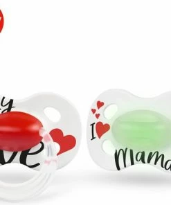 Medela Baby Fopspeen Day&Night Hoge Acceptatie Orthdontisch Ergonomische Vorm Glow In The Dark - Signature Love Mama - 18+ Maanden - 2 Stuks -Sophie Shop 550x439 3