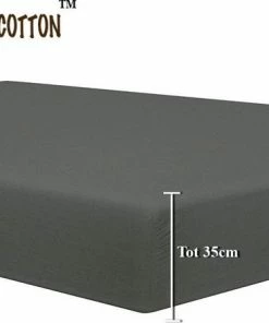 PURE HOME COTTON Hoeslaken 160x200 Katoen - Tot (30cm) - Jersey - Meer Kleuren - Strijkvrij - Lange Levensduur - Antraciet -Sophie Shop 550x440 11