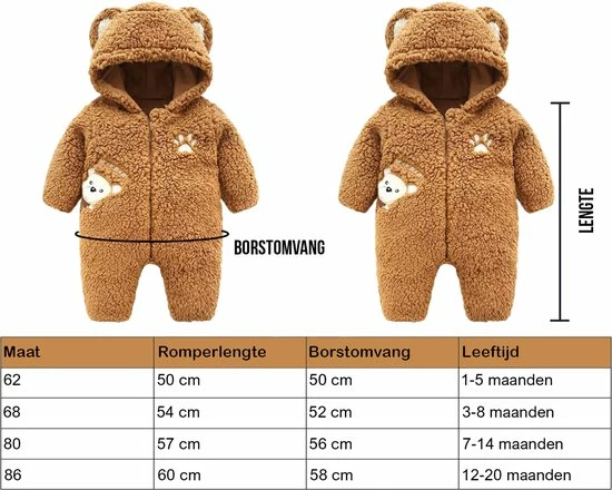 Budino Luxe Baby Pyjama Romper Onesie Dear Beer Dier - Bruin - 6 Mnd 7 Budino Luxe Baby Pyjama Romper Onesie Dear Beer Dier - Bruin - 6 Mnd - Afbeelding 5