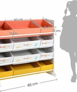 SONGMICS Speelgoedplank, Kinderkamerplank Met 12 Stoffen Dozen, Voor Boeken En Speelgoed, Speelgoedorganizer, Kinderkamer, Voor Kinderen, Multifunctioneel, Wit GKRS04WT 14 SONGMICS Speelgoedplank, Kinderkamerplank Met 12 Stoffen Dozen, Voor Boeken En Speelgoed, Speelgoedorganizer, Kinderkamer, Voor Kinderen, Multifunctioneel, Wit GKRS04WT -Sophie Shop 550x445 4
