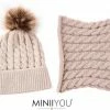 Merkloos MINIIYOU - Set Muts En Colsjaal - Baby 3-9 Mnd - Beige -Sophie Shop 550x456