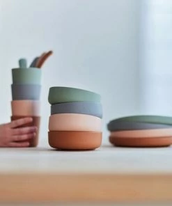 Jollein Kinderserviesset Siliconen 4-delig - Storm Grey -Sophie Shop 550x469